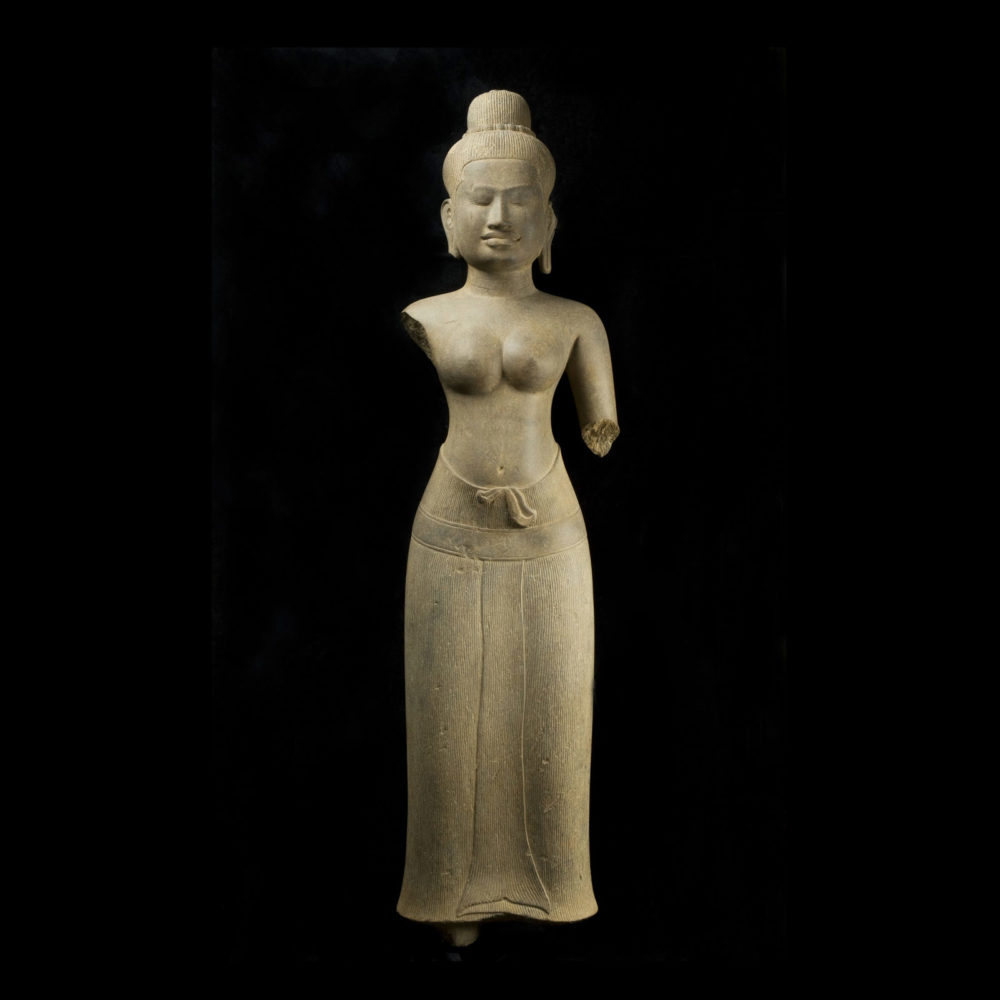 Carved sandstone figure of Goddess, probably Uma